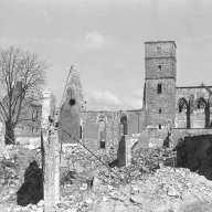 Blick auf die zerstörte Marienkirche