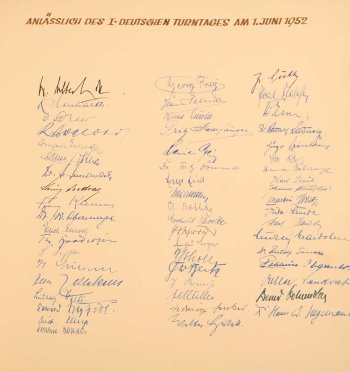 1. Deutscher Turntag (1952) Orginal Unterschriften 