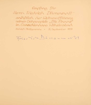 Friedrich Dürrenmatt (1979) Orginal Unterschriften 