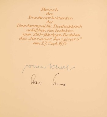 Bundespräsident Walter Scheel (1975) Orginal Unterschriften 