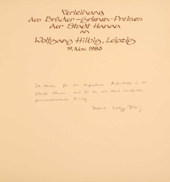 Brüder-Grimm-Preis an Wolfgang Hilbig (1983) 