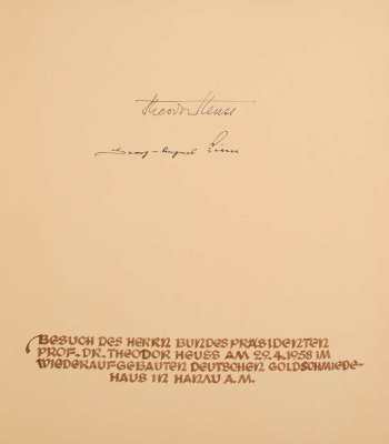 Bundespräsident Theodor Heuss (1958) Orginal Unterschriften 