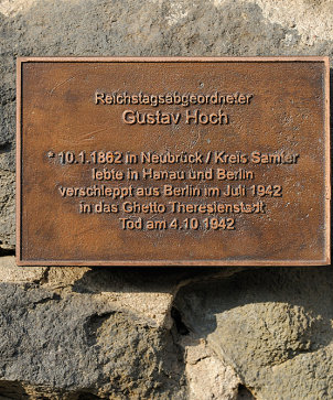 Namenstafel Reichstagsabgeordneter Gustav Hoch 