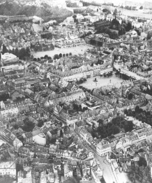 Luftbild der Hanauer Innenstadt aus dem Jahr 1928 