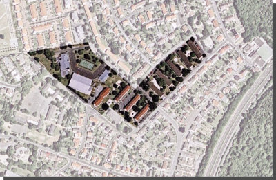 Luftbild der Cardwell Wohnsiedlung