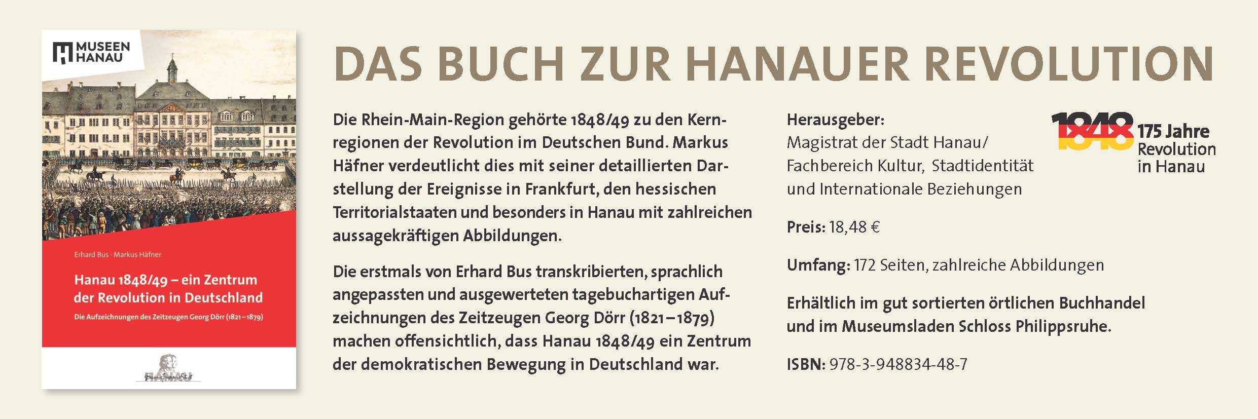 2023 Hanau 1848 175jahre Buch Az 210x70mm