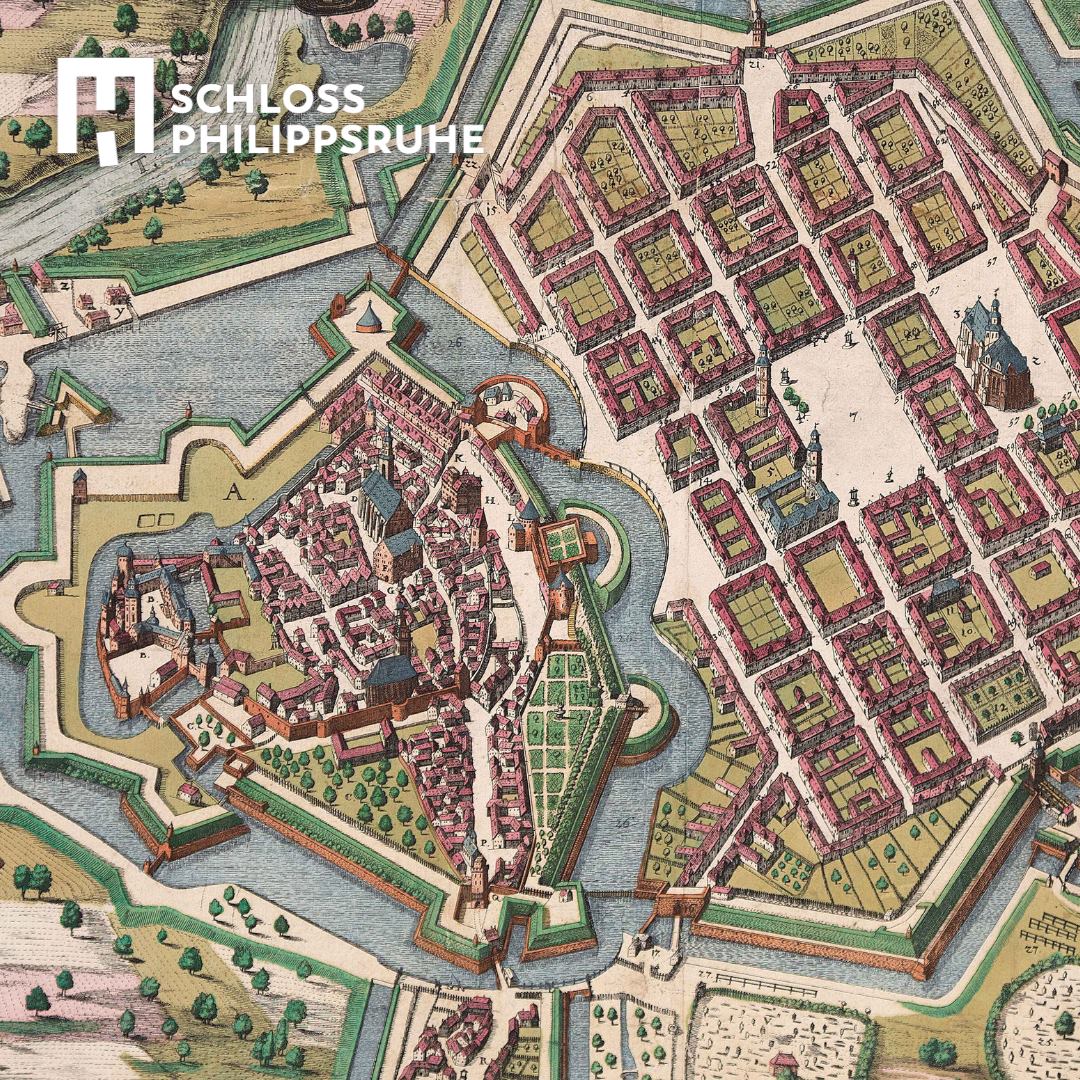 Plan der Alt- und Neustadt Hanau mit Festungsmauern und Wällen 1684 © Städtische Museen Hanau, Kai Jakob 